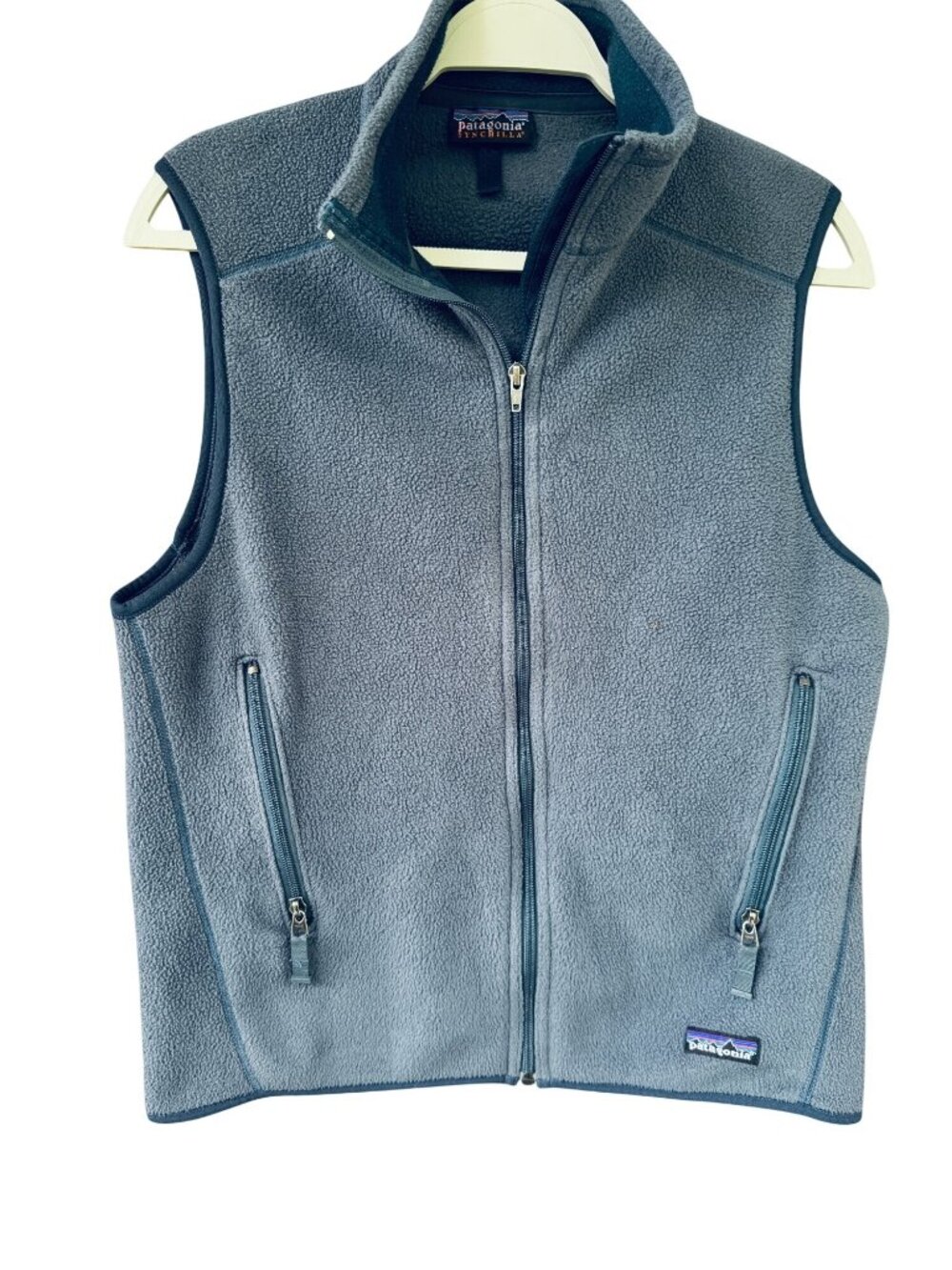 Patagonia Synchilla Womens Fleece Vest Gray Full Zip Stand Collar Size M